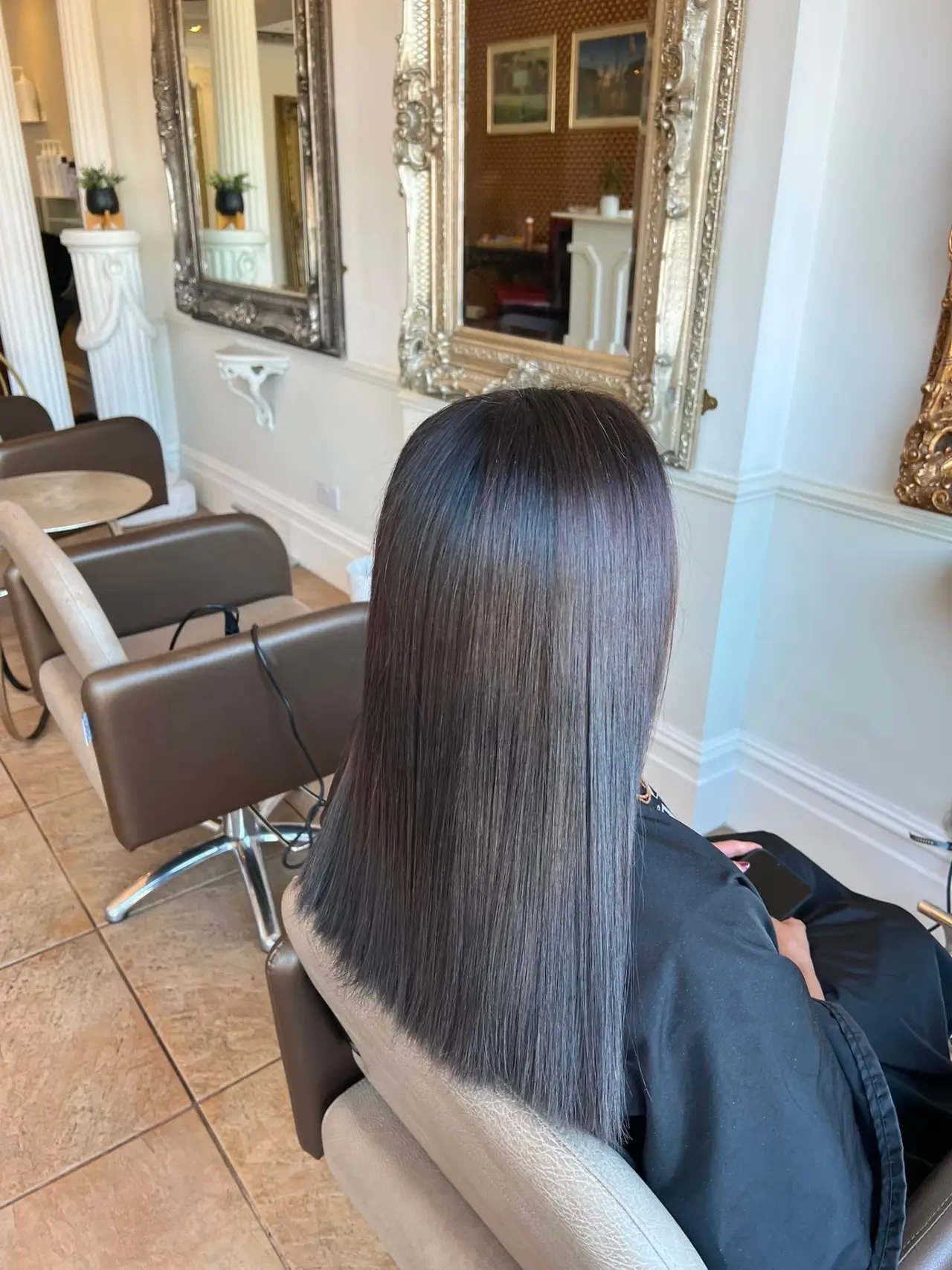 Smooth hair result after keratin treatment near Epsom