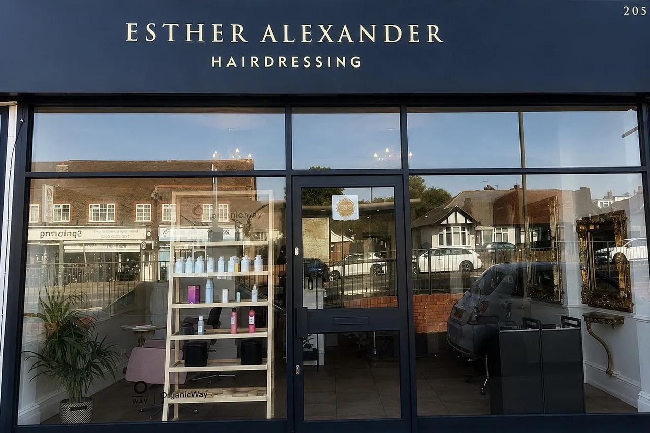 Esther Alexander salon frontage on Kingston Road, Ewell