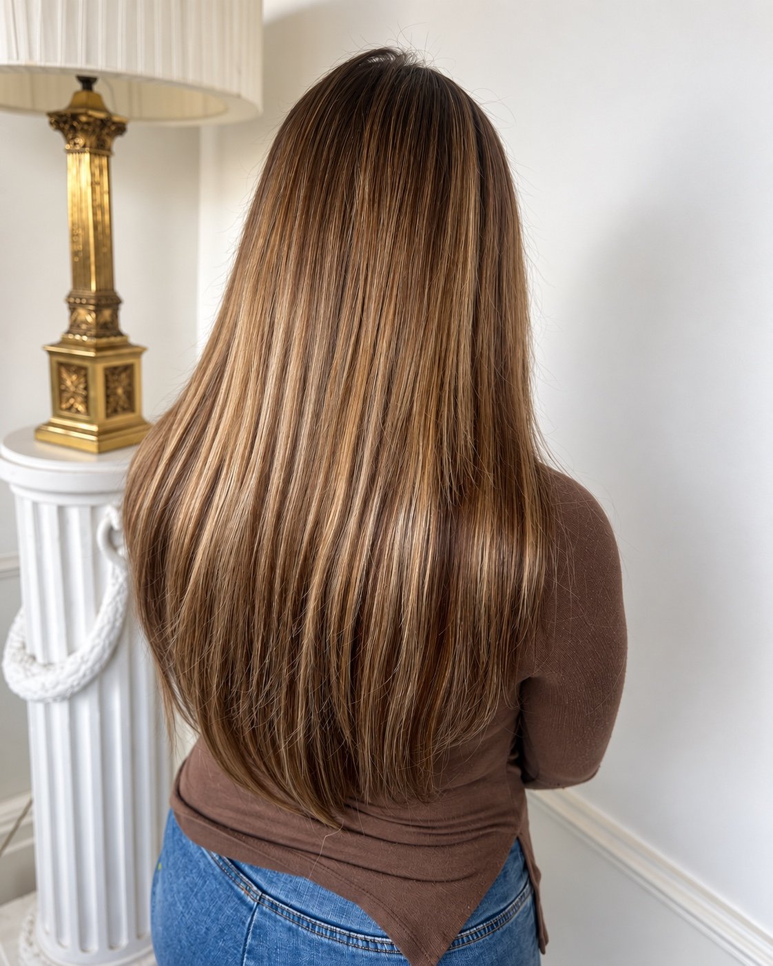 Hair after a half head tape maintenance refit at Esther Alexander in Ewell