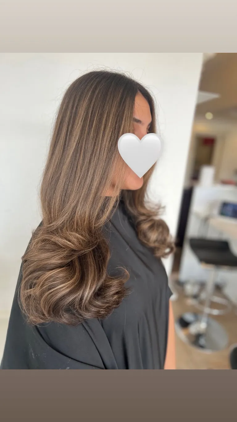 Hair after balayage and cut & blow-dry at Esther Alexander in Ewell