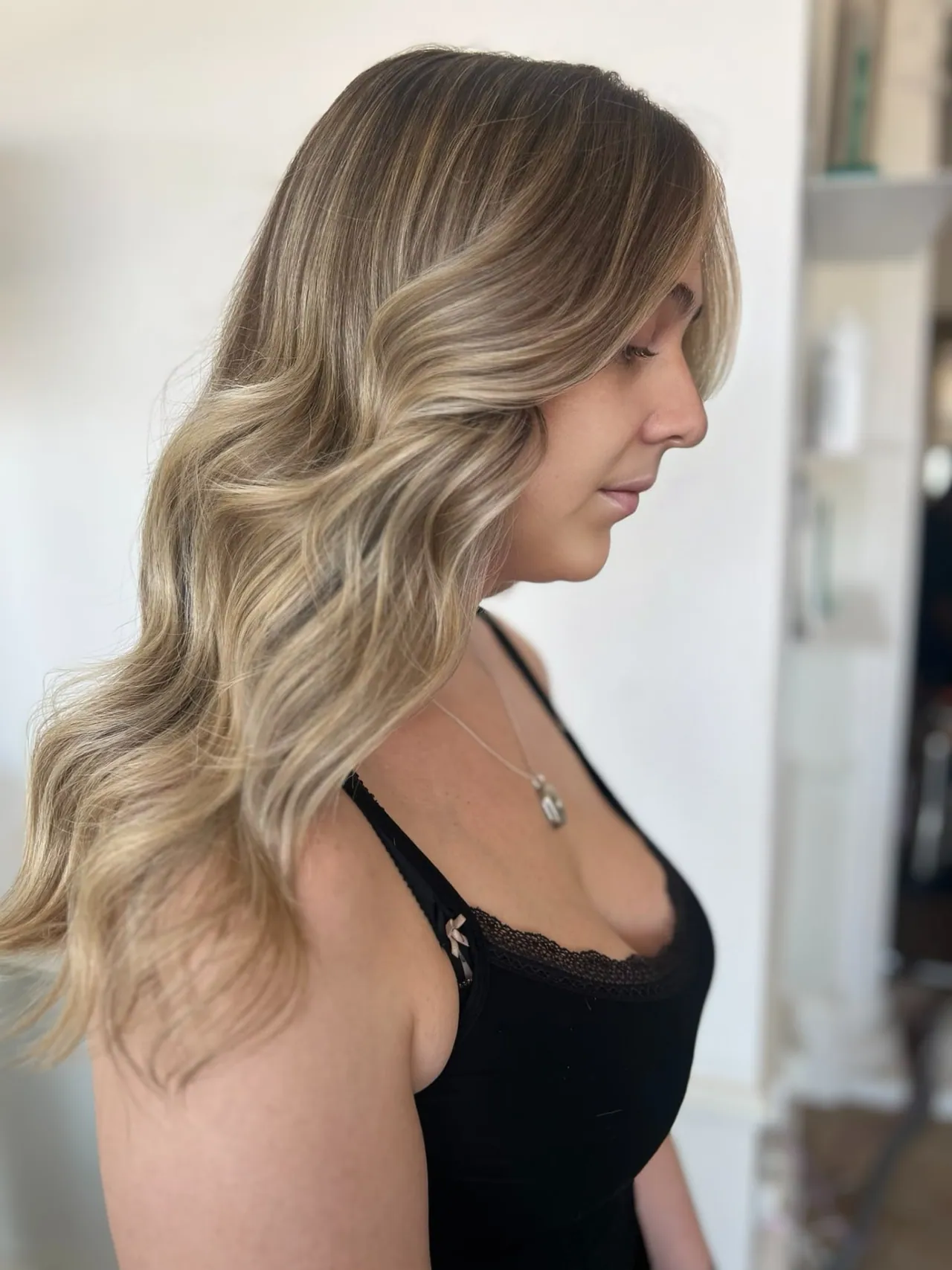 Bronde balayage with soft waves, styled at Esther Alexander in Ewell