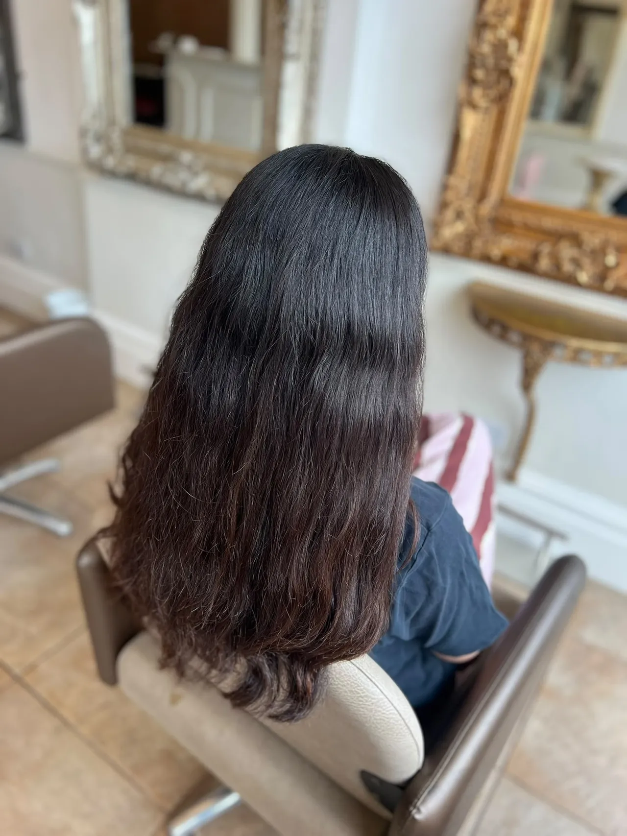 Hair before balayage and cut & blow-dry